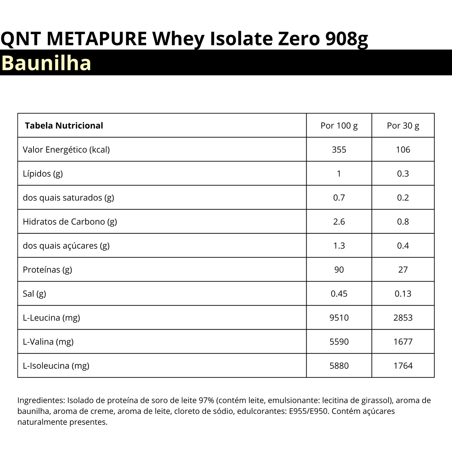 QNT METAPURE Whey Isolate Zero 908g