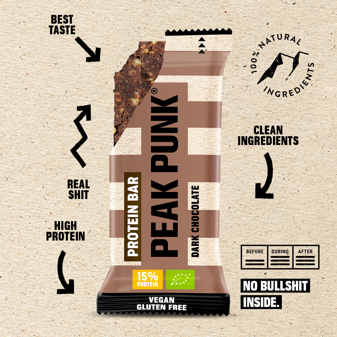 Bio Protein Bar - Dark Chocolate 12x55g