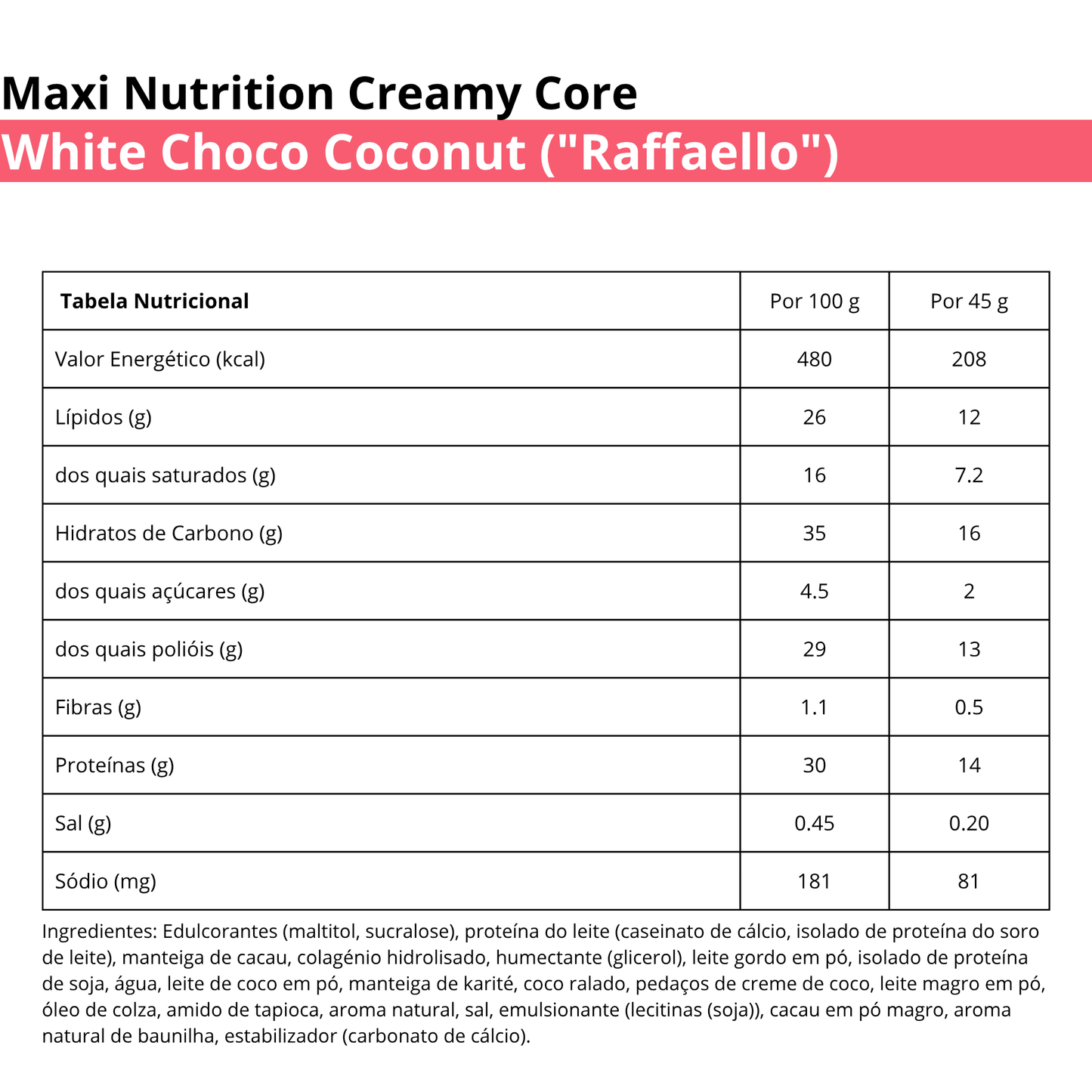 Maxi Nutrition Creamy Core - White Choco Coconut ("Raffaello")