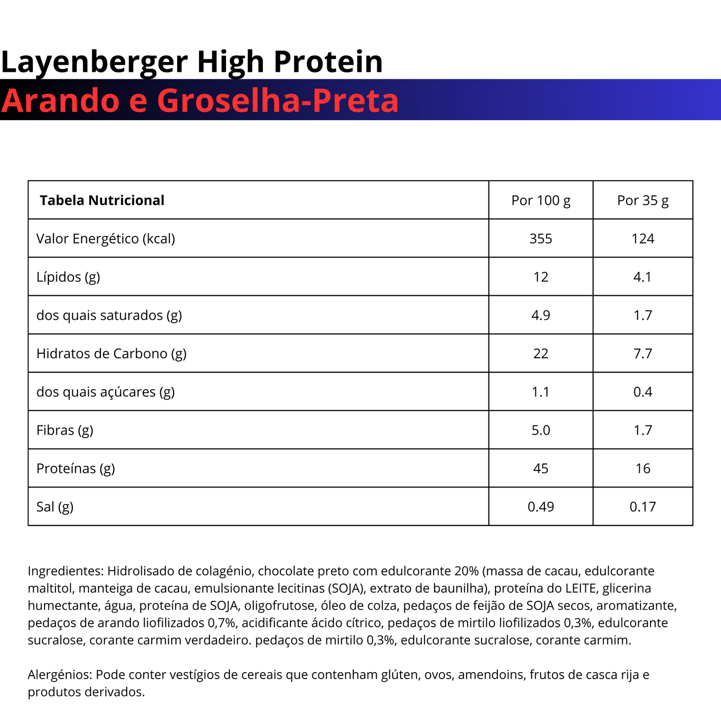 Layenberger High Protein Arando e Groselha Preta