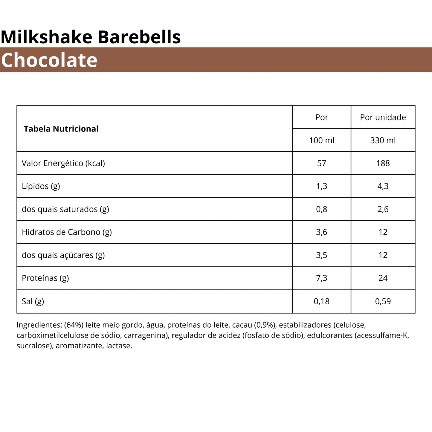 Barebells Milkshake Chocolate