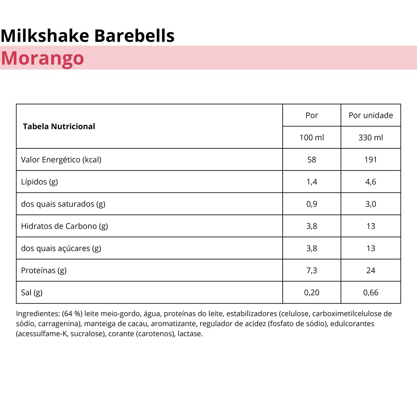 Barebells Milkshake Morango