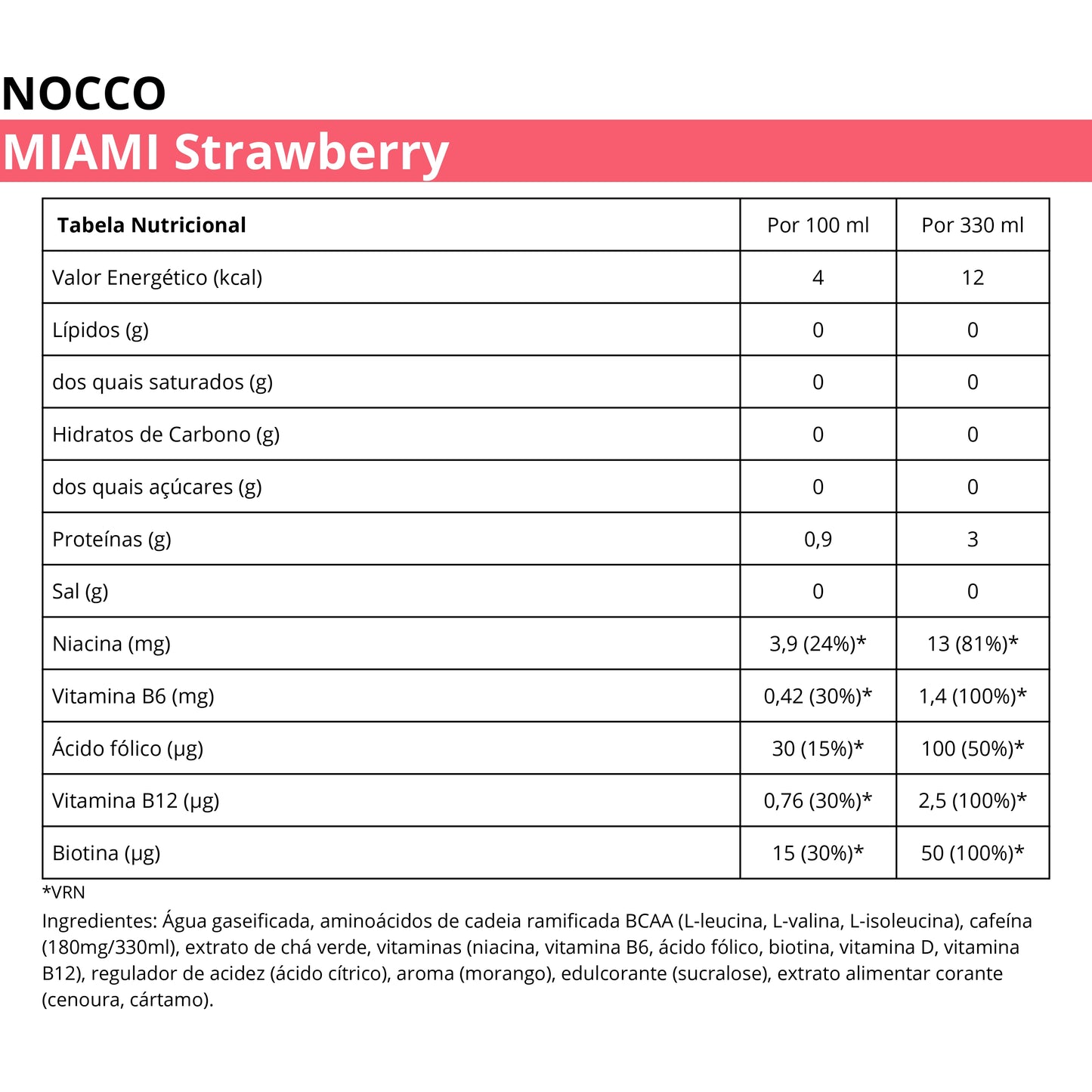 NOCCO BCAA Miami Morango