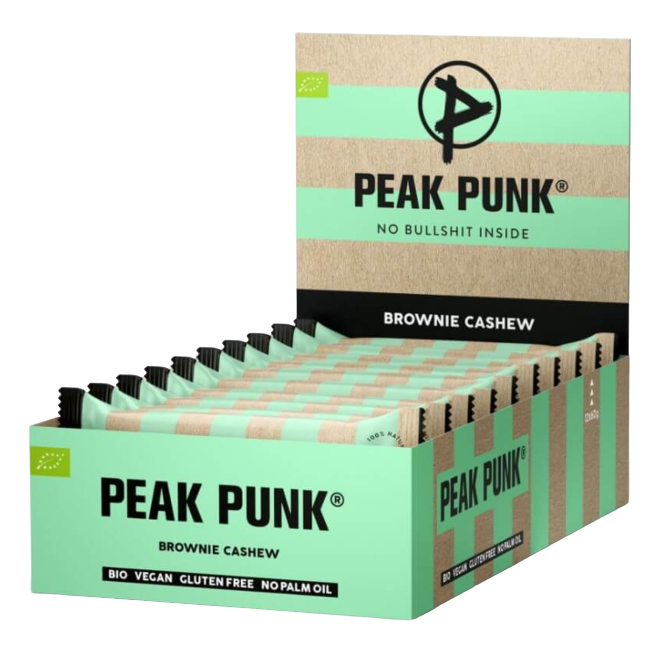 Peak Punk Bio Oat Flapjack Brownie de Caju Brownie Cashew 12x60g Vegan Sem Glúten Gluten Free orgânico Aveia Orgânico
