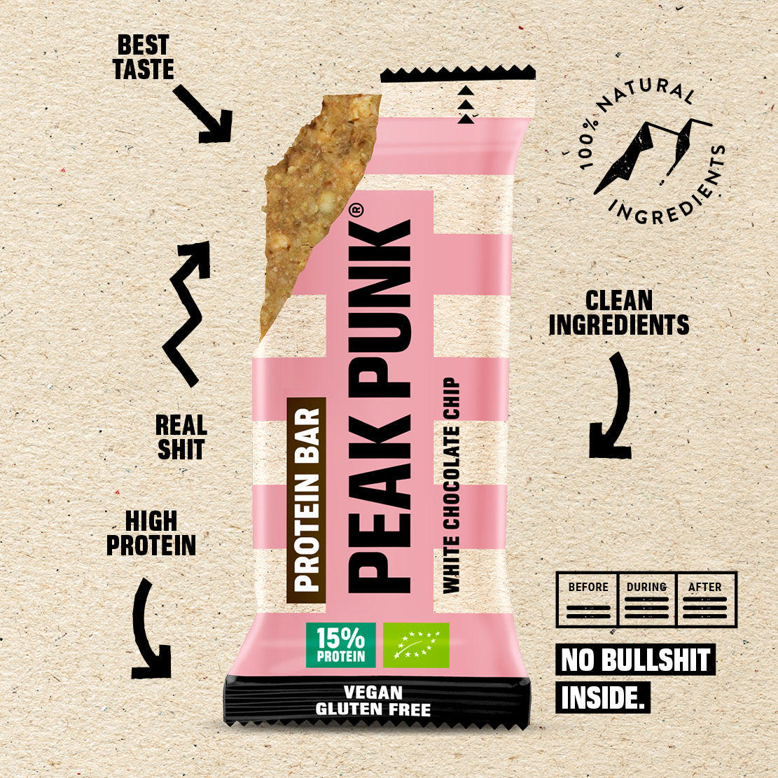 Peak Punk Bio Protein Bar White Chocolate Chip
