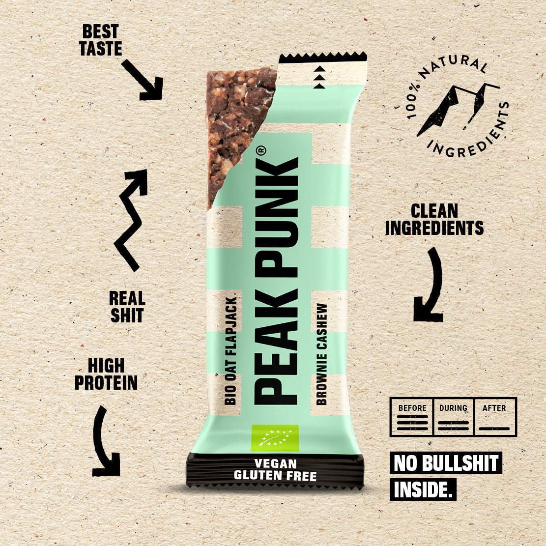 Peak Punk Bio Oat Flapjack Brownie de Caju