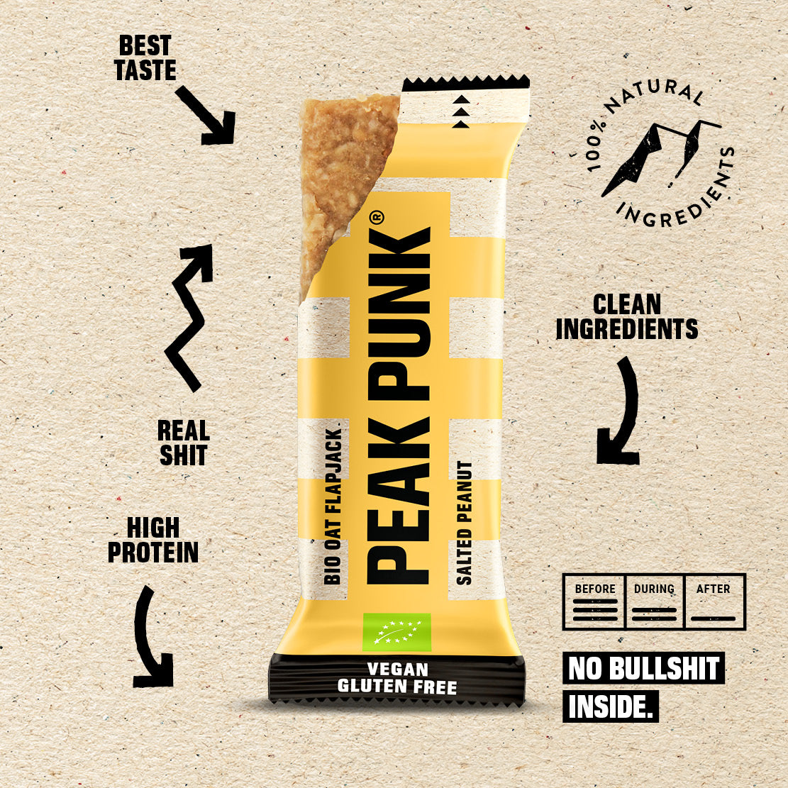 Peak Punk Bio Oat Flapjack Amendoim Salgado