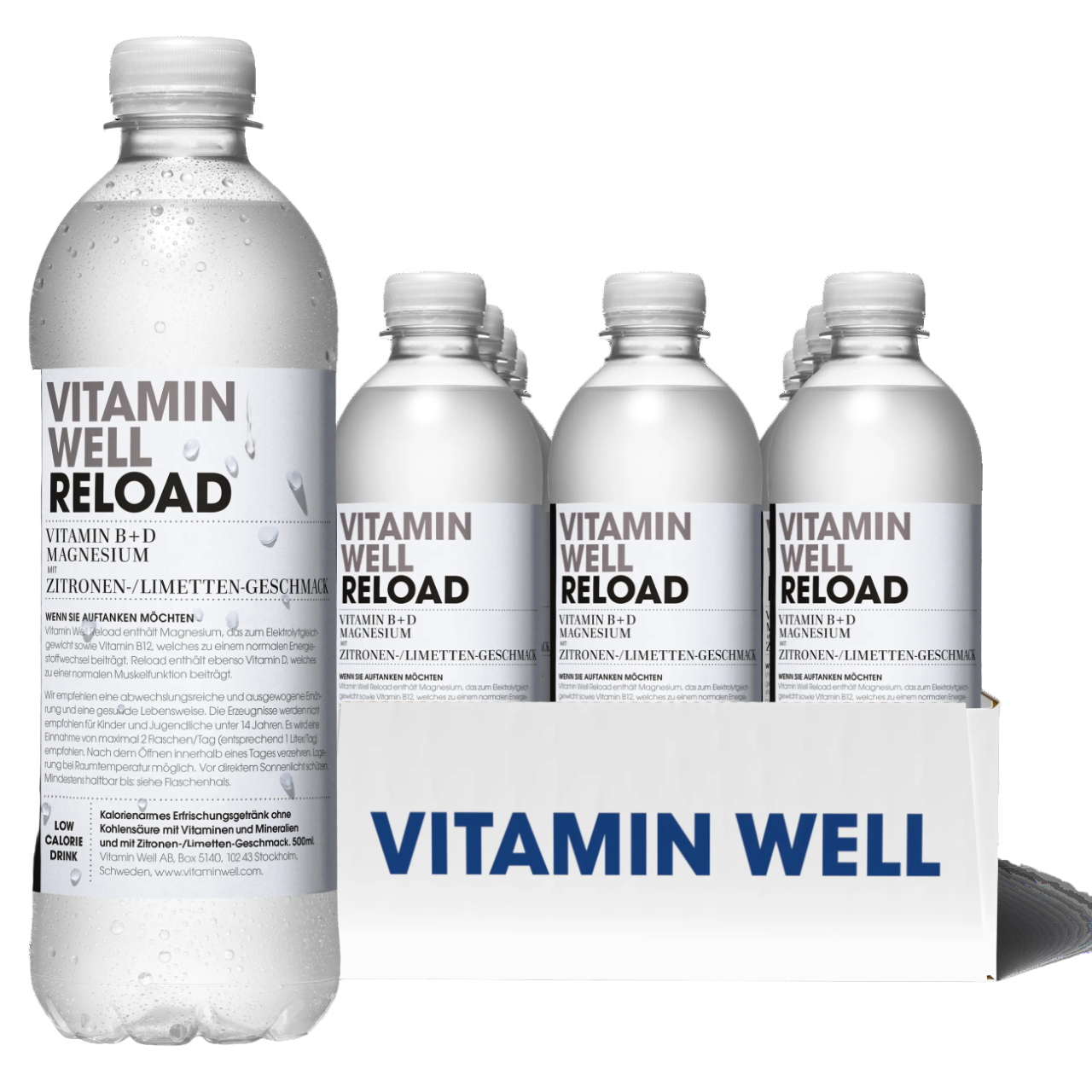 Vitamin Well RELOAD Lima/Limão 12x500ml Vitaminas B Vitaminas D Magnésio Zinco extratos de frutas minerais Frutose eletrolítico biotina vitamina B12