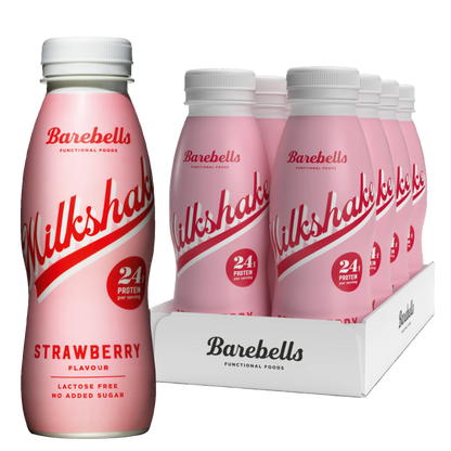 Barebells Milkshake Morango (Strawberry) 24g of Protein Lactose Free No Added Sugar 8x330ml