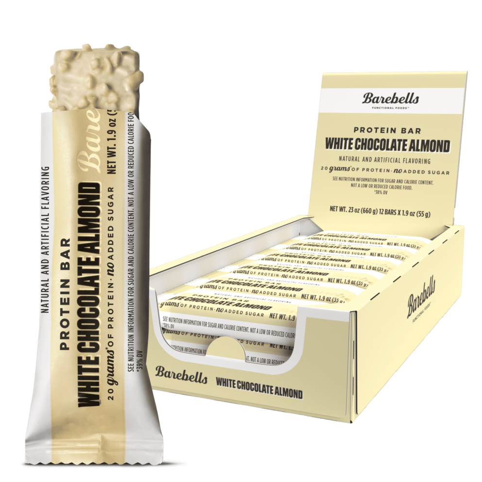 Barebells White Chocolate Almond Protein Bar 20g Of Protein no Added Sugar 12x55g