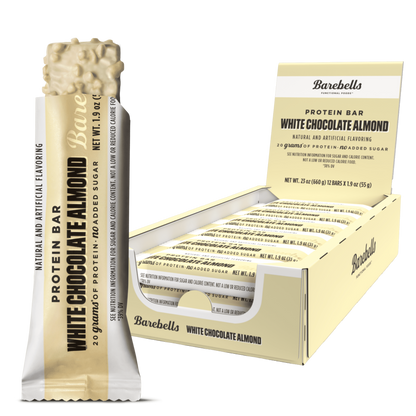 Barebells White Chocolate Almond Protein Bar 20g Of Protein no Added Sugar 12x55g