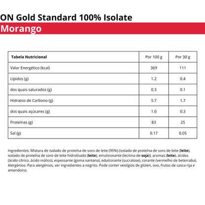 Optimum Nutrition Gold Standard 100% Isolate 930g