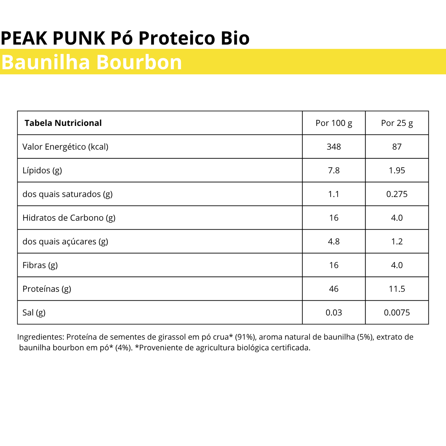 PEAK PUNK Bio Funky Vanilla Protein Powder 250g
