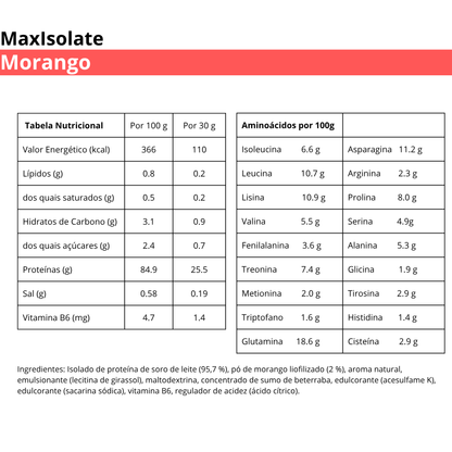 MaxIsolate 1kg - Morango