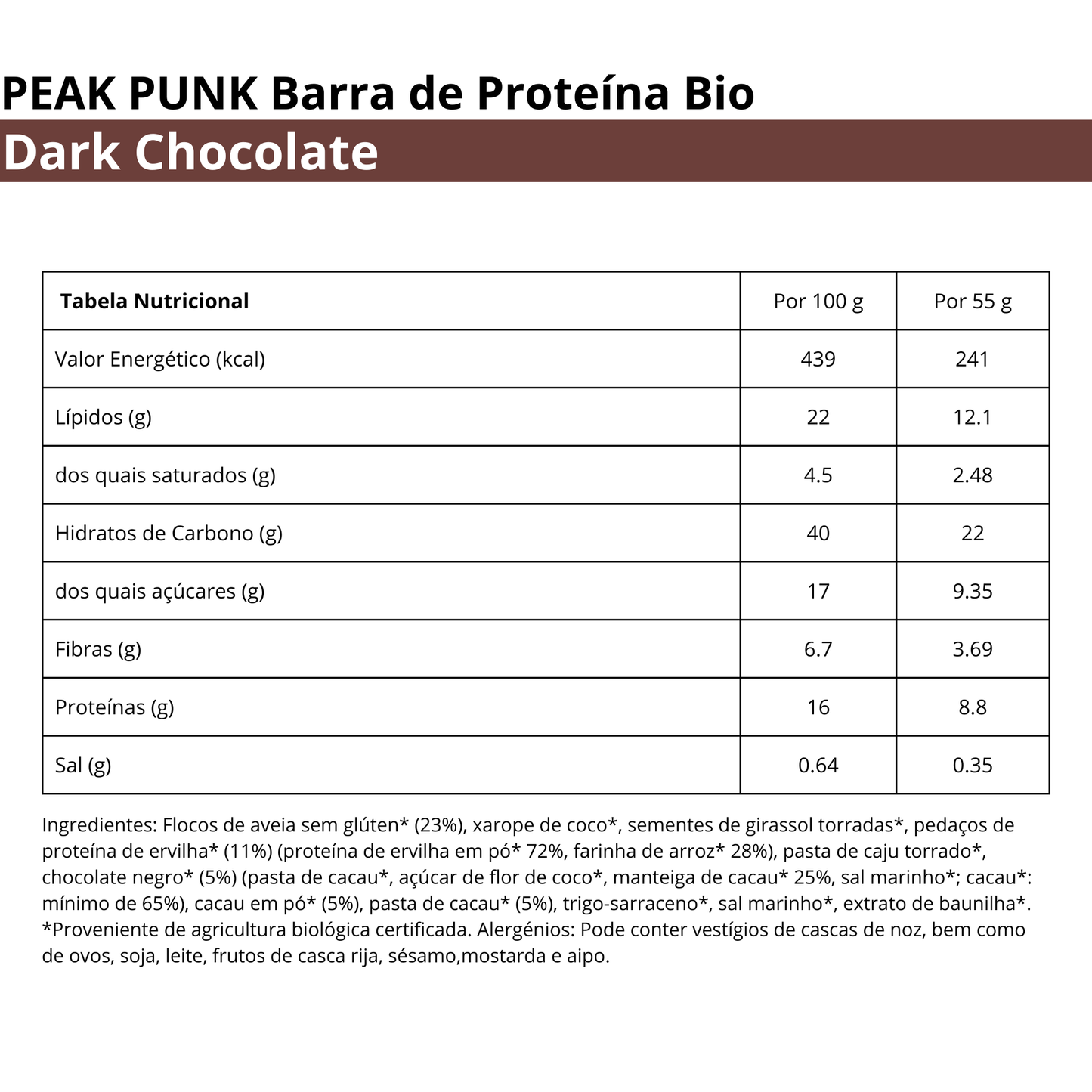Peak Punk Bio Protein Bar - Dark Chocolate