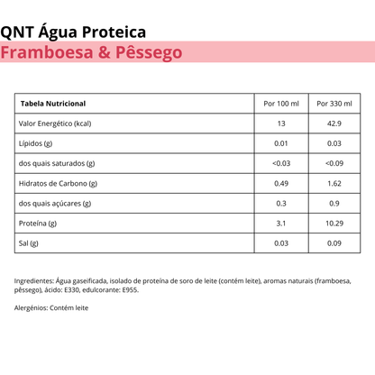 QNT Água Proteica Framboesa & Pêssego