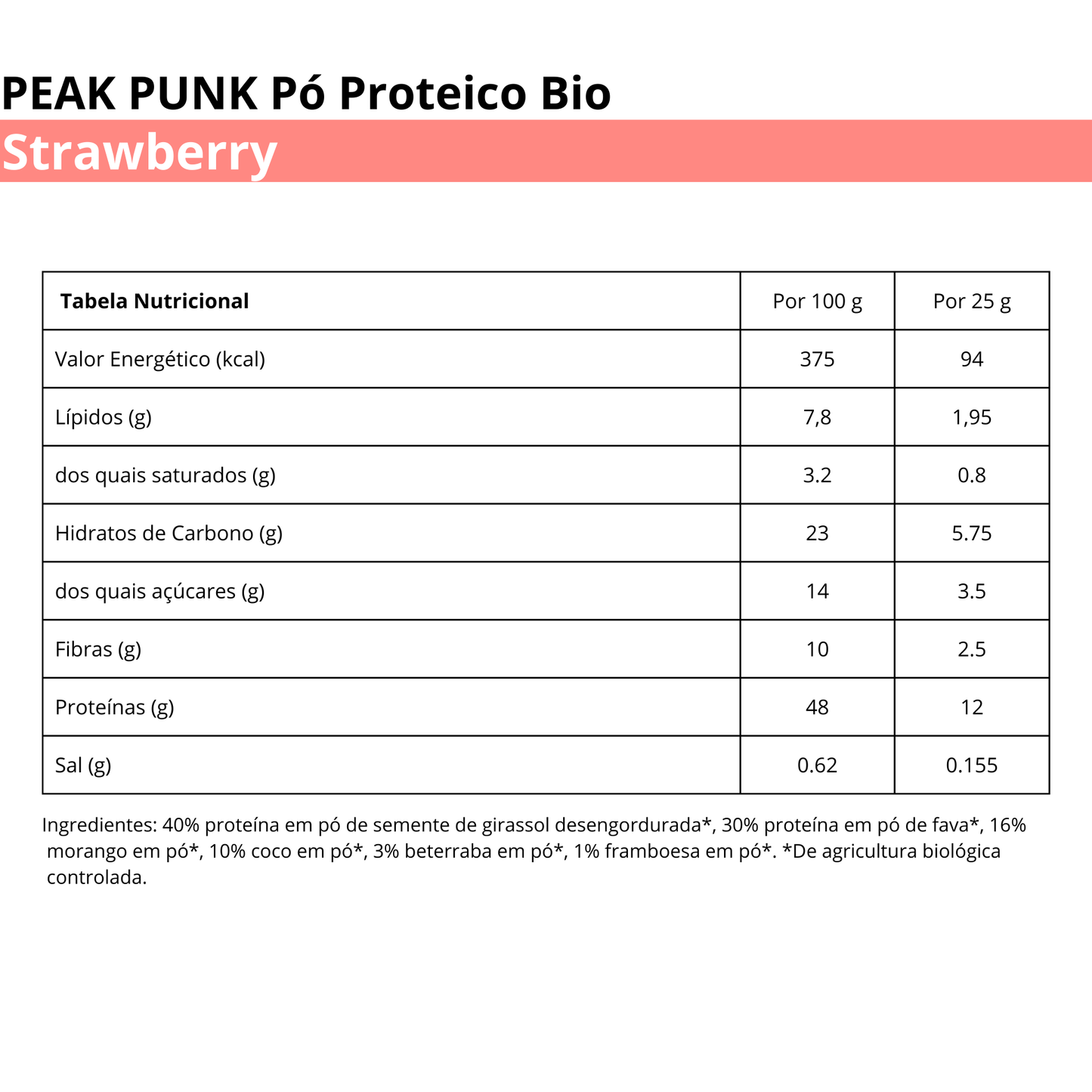PEAK PUNK Bio Funky Vanilla Protein Powder 250g