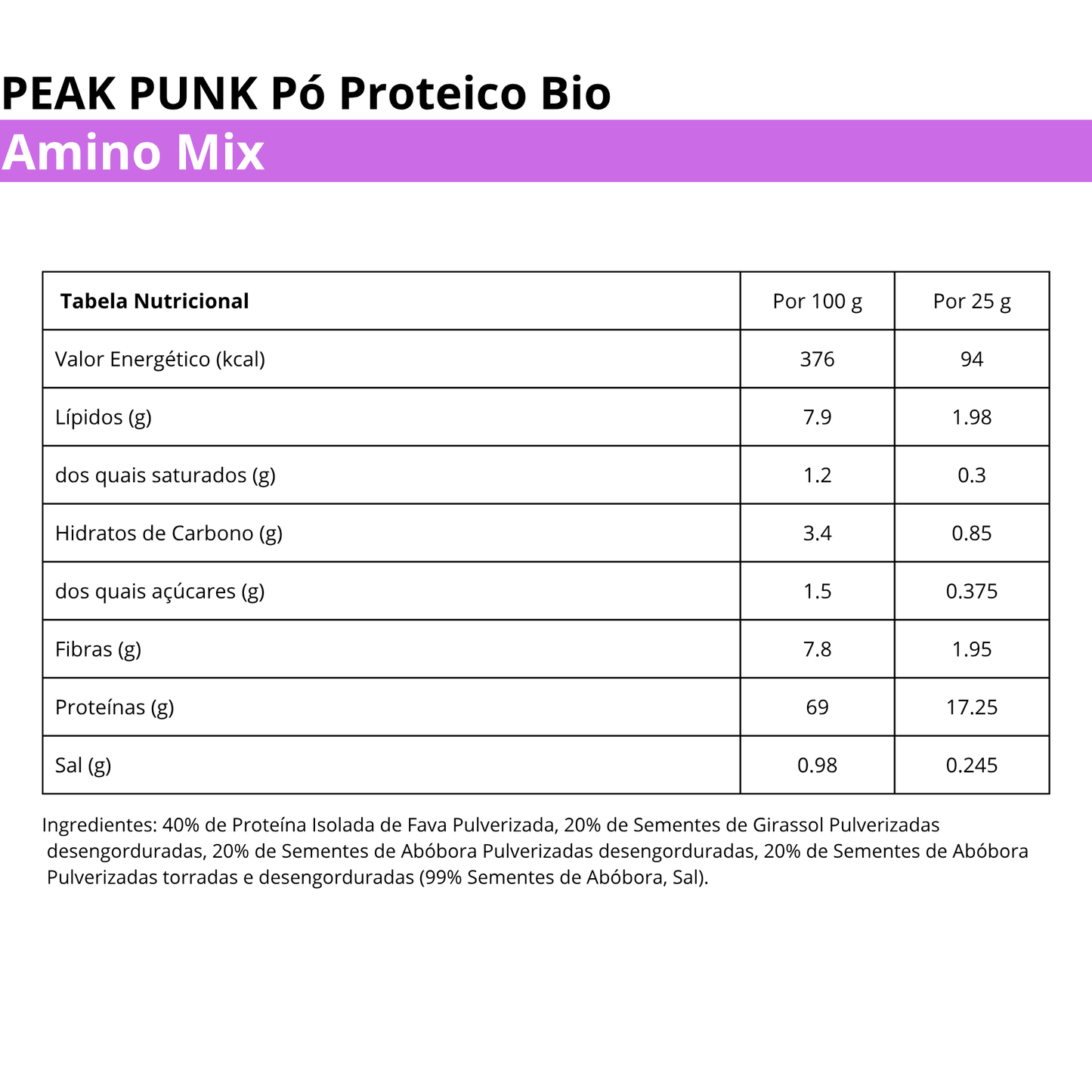 PEAK PUNK Bio Funky Vanilla Protein Powder 250g