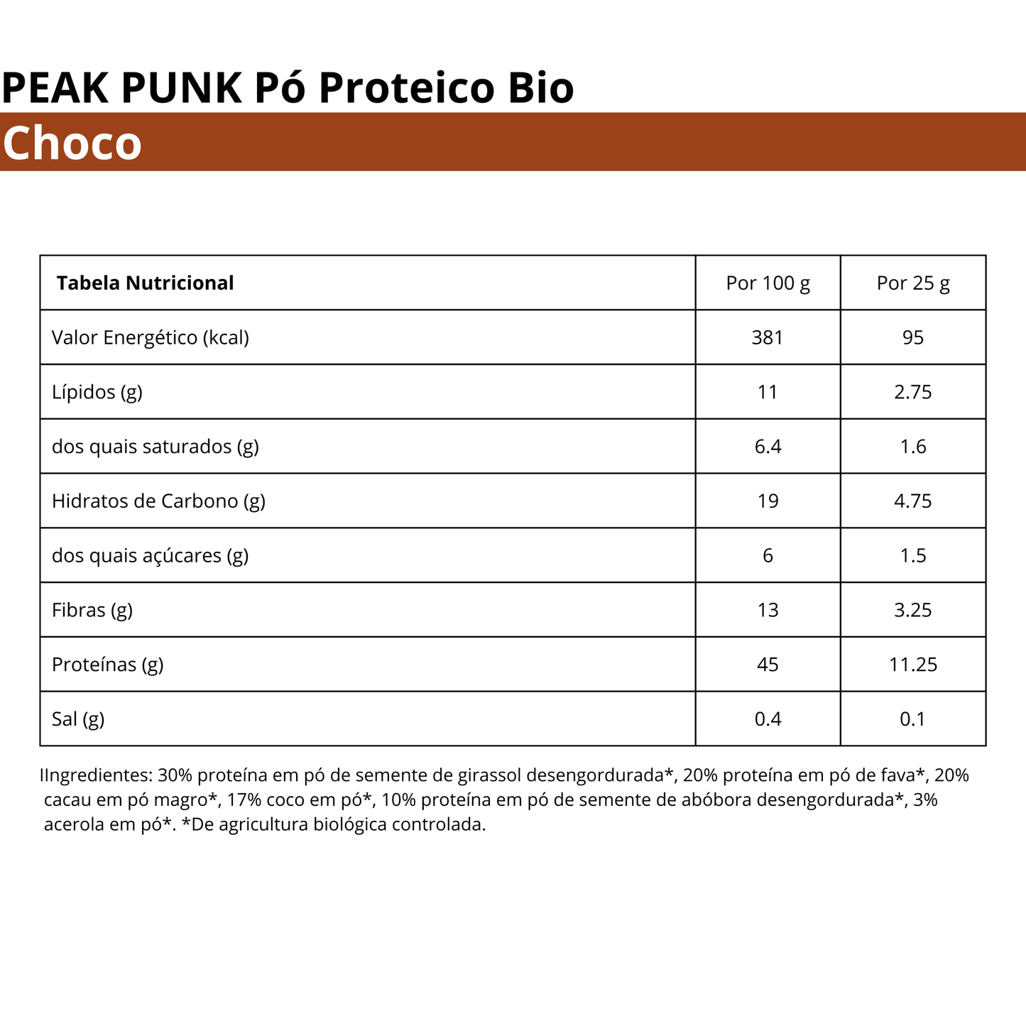 PEAK PUNK Bio Funky Vanilla Protein Powder 250g