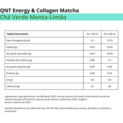 QNT Energy & Collagen Matcha - Chá Verde Menta-Limão
