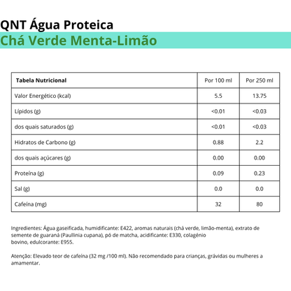 QNT Energy & Collagen Matcha - Chá Verde Menta-Limão