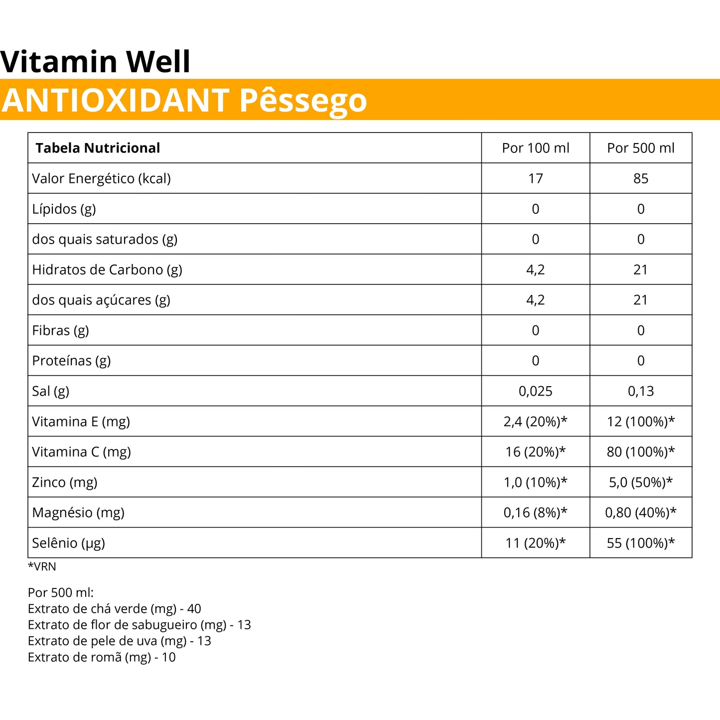 Vitamin Well ANTIOXIDANT Pêssego