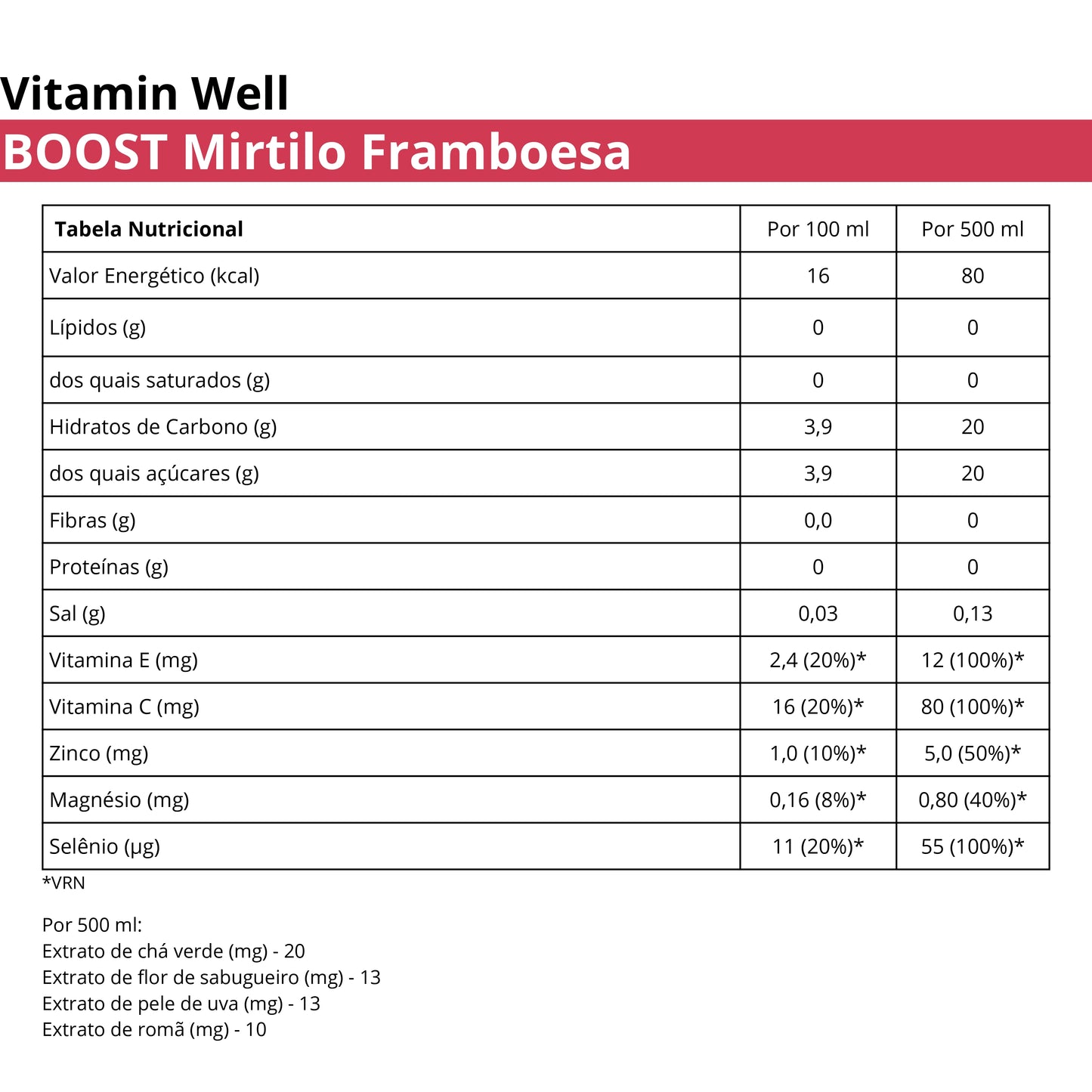 Vitamin Well BOOST Mirtilo/Framboesa