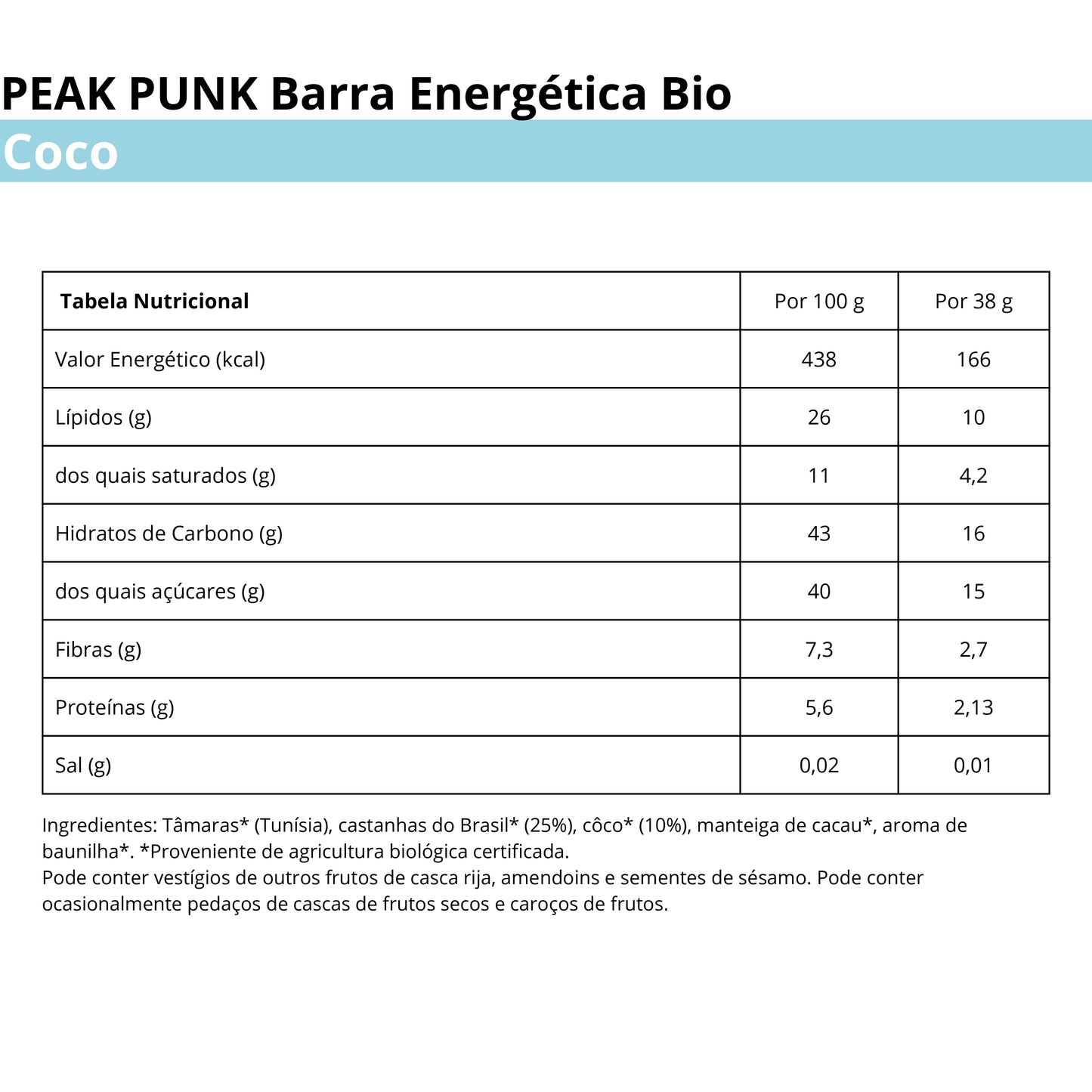 Peak Punk Bio Energy Bar