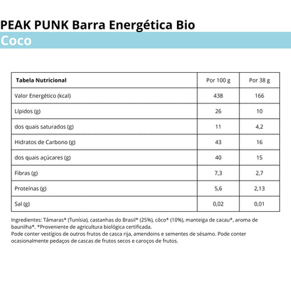 Peak Punk Bio Energy Bar