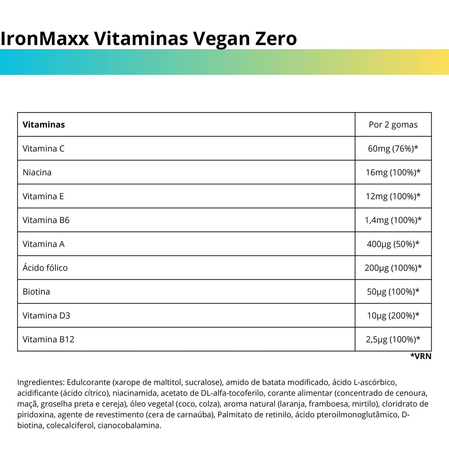 IronMaxx Vitamins Vegan Zero 60 Gummies