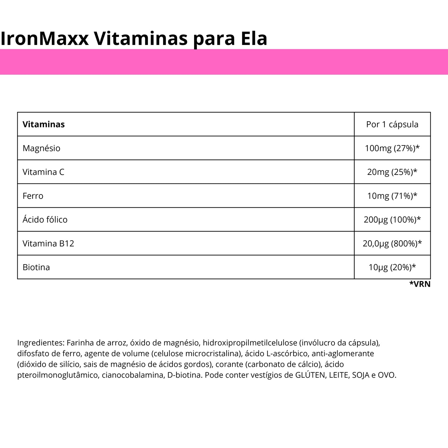 IronMaxx Vitaminas para Ela 150 Cap.