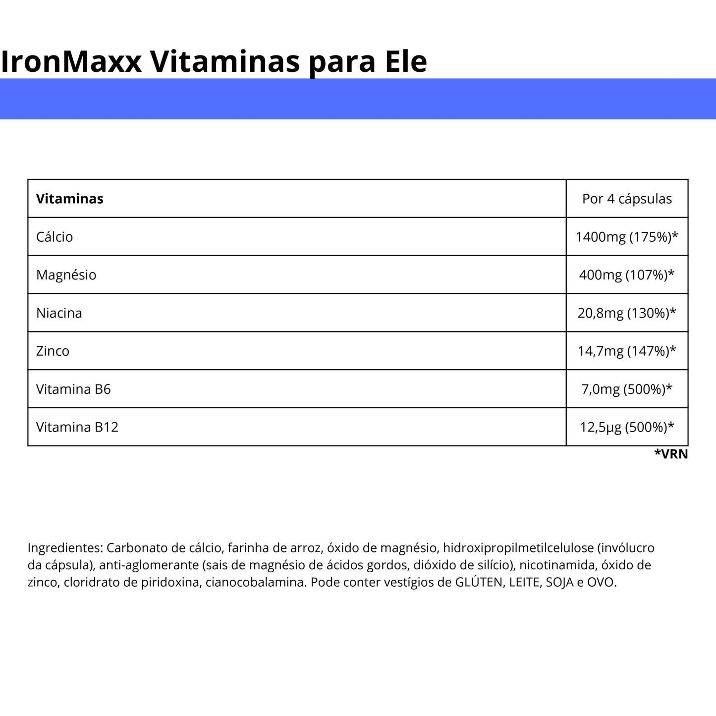 IronMaxx Vitaminas para Ele 100 Cap.