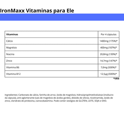 IronMaxx Vitaminas para Ele 100 Cap.