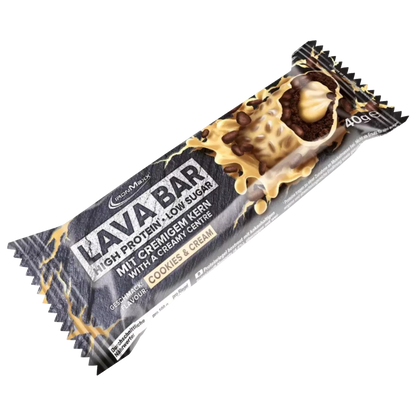 IronMaxx Lava Bar Bolacha & Nata recheio cremoso Baixo teor de açúcar Alto teor de proteína
IronMaxx Lava Bar Cookies&Cream High Protein Low Sugar