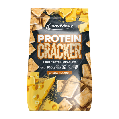 IronMaxx Protein Cracker Queijo 100g rica em proteínas Baixo teor de açúcar 
IronMaxx Protein Cracker Cheese 100g High Protein Low Sugar