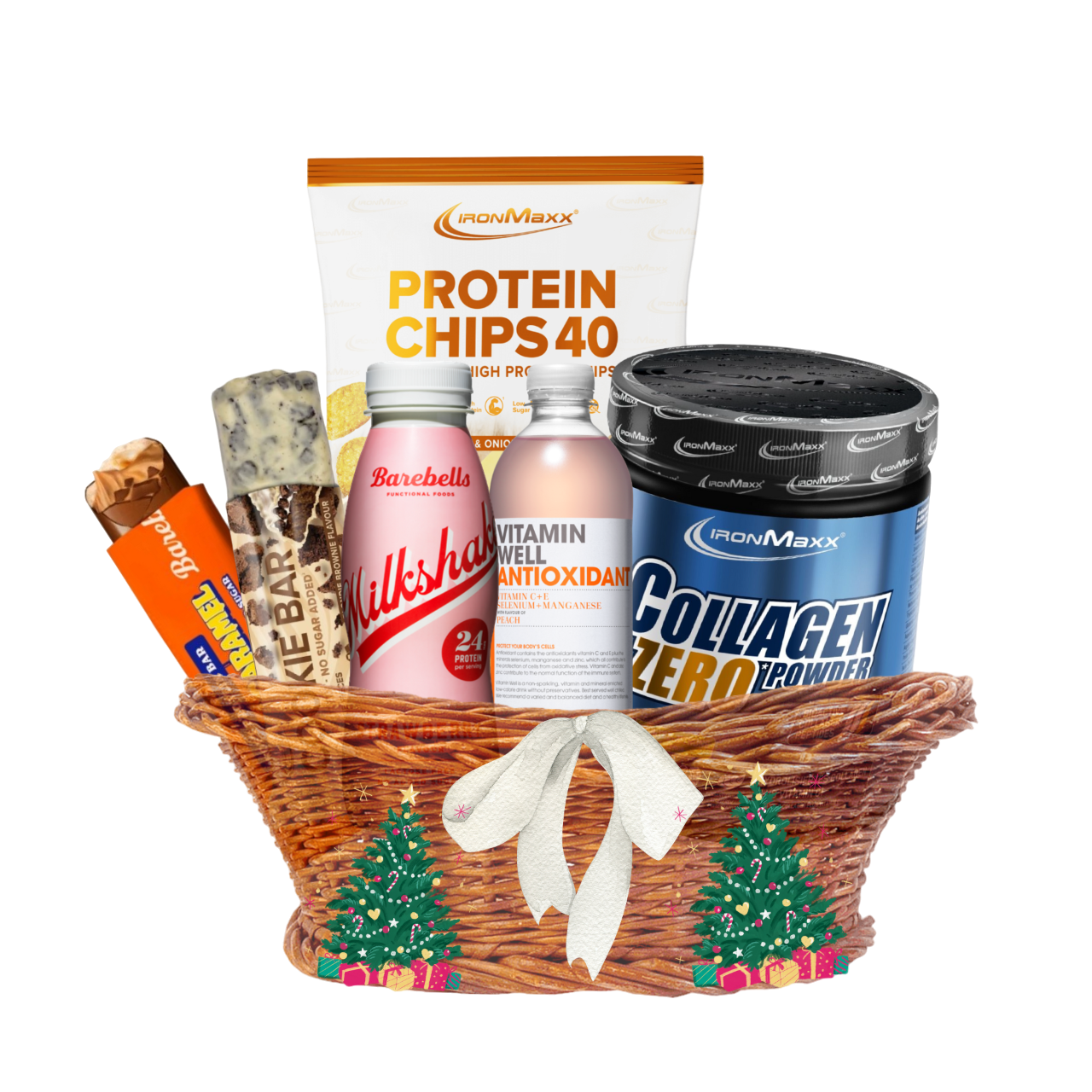 Kit de Natal para ELA Protein Chips Barebells Soft Salted Peanut Caramel Cookie Bar Blondie Brownie Barebells Milkshake Morango Vitamin Well Antioxidante Colagénio Zero