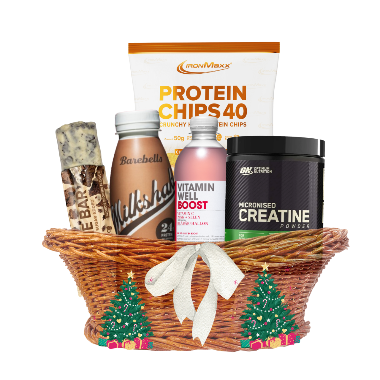 Kit de Natal para ELE Protein Chips Cookie Bar Blondie Brownie Barebells Milkshake Chocolate Vitamin Well Boost Creatina Optimum Nutrition