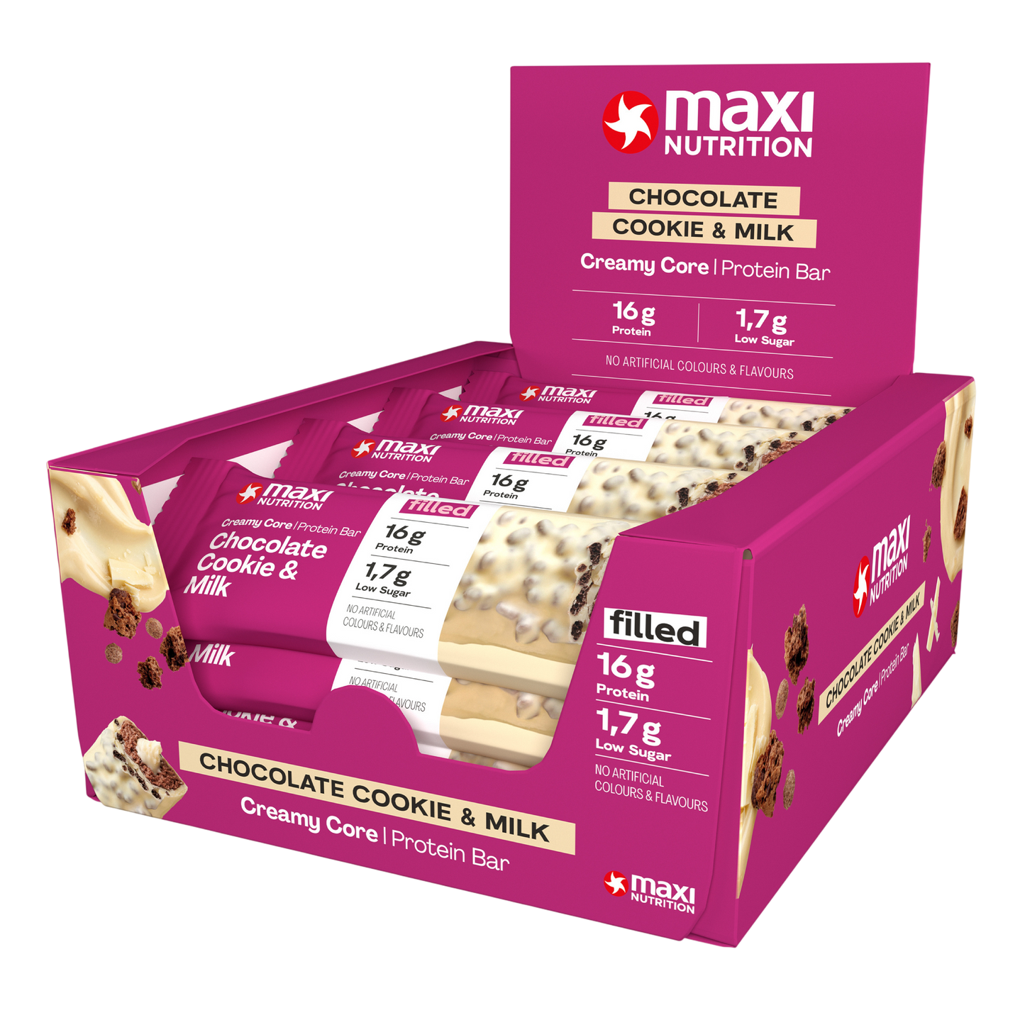 Maxi Nutrition Creamy Core - Chocolate Cookie&Milk 12x45g
barra
proteica
proteina