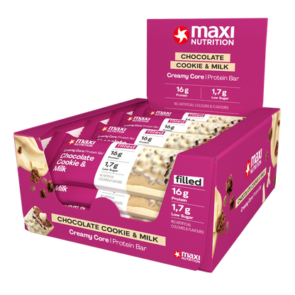 Maxi Nutrition Creamy Core - Chocolate Cookie&Milk 12x45g
barra
proteica
proteina