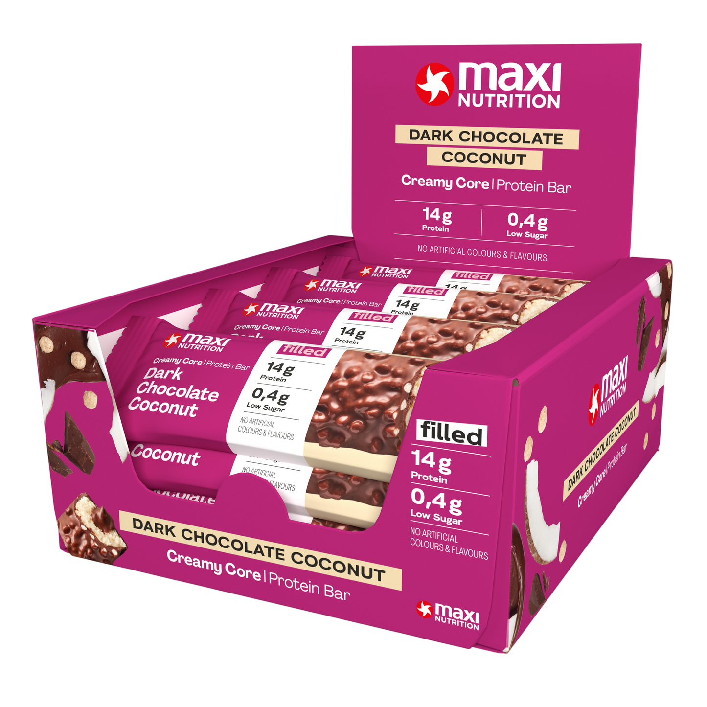 Maxi Nutrition Creamy Core - Dark Choco Coconut 12x45g
barra
proteica
proteina
