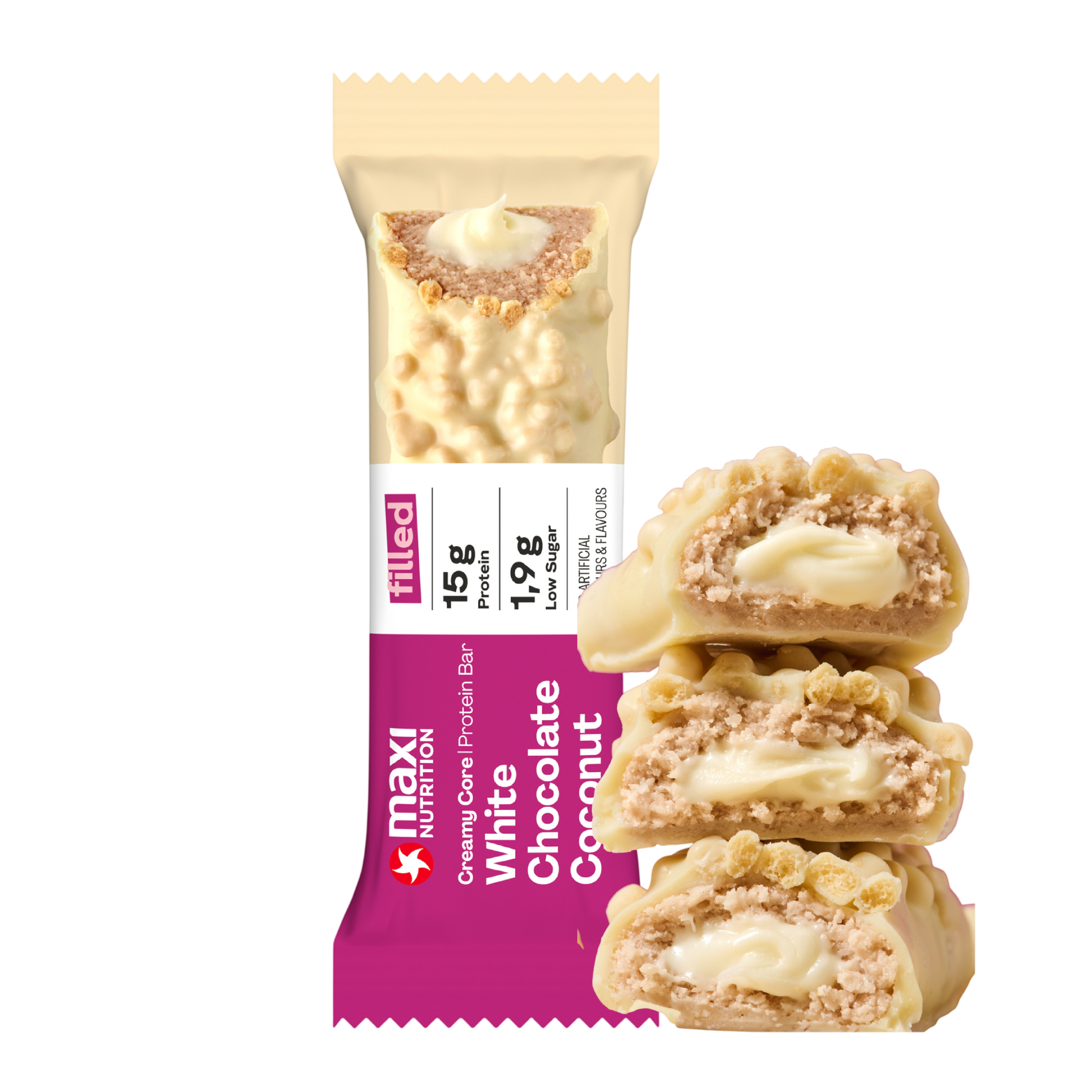 Maxi Nutrition Creamy Core - White Choco Coconut ("Raffaello") 45g
barra
proteina