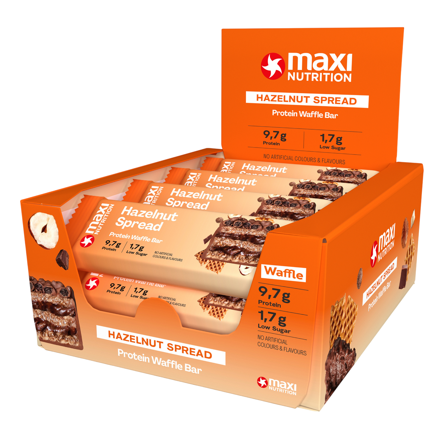 Maxi Nutrition Wafer - Hazelnut Spread 12x39g
barra 
proteica
proteina