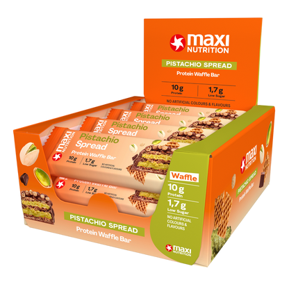 Maxi Nutrition Wafer - Pistaccio Spread 12x39g
barra
proteico
proteina
