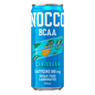 NOCCO BCAA Caribbean 330ml Cafeína 180mg Caffeine Sem açúcar Sugar Free Vegan BCAA 4:1:1 (Leucina, Valina e Isoleucina) 3000 mg Vitamina B6 Vitamina B12 Biotina Ácido Fólico Niacina