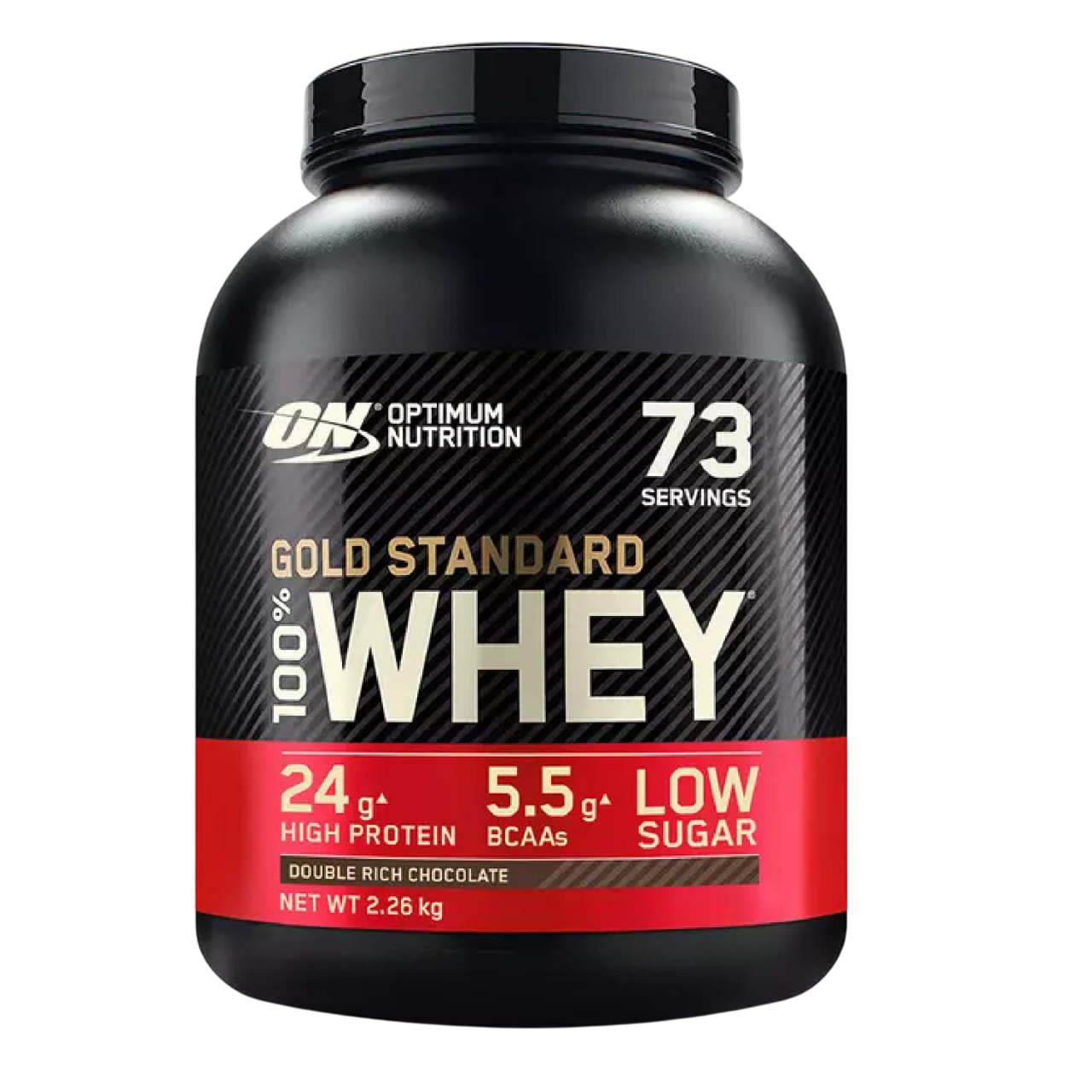 Optimum Nutrition Gold Standard 100% Whey Protein Double Rich Chocolate 2.27Kg 5.5g BCAA  24g Protein