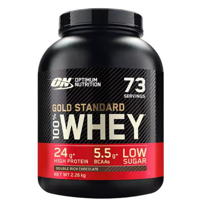 Optimum Nutrition Gold Standard 100% Whey Protein Double Rich Chocolate 2.27Kg 5.5g BCAA  24g Protein