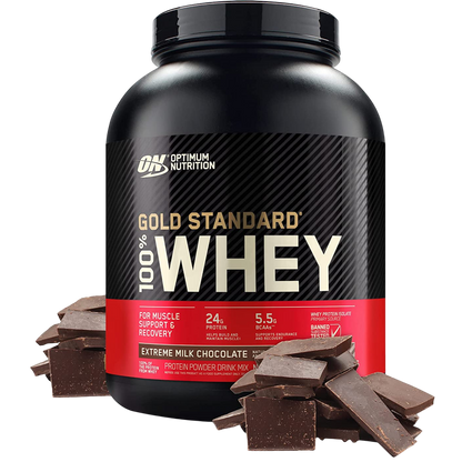 Optimum Nutrition Gold Standard 100% Whey Protein Extreme Milk Chocolate 2.27Kg 5.5g BCAA  24g Protein