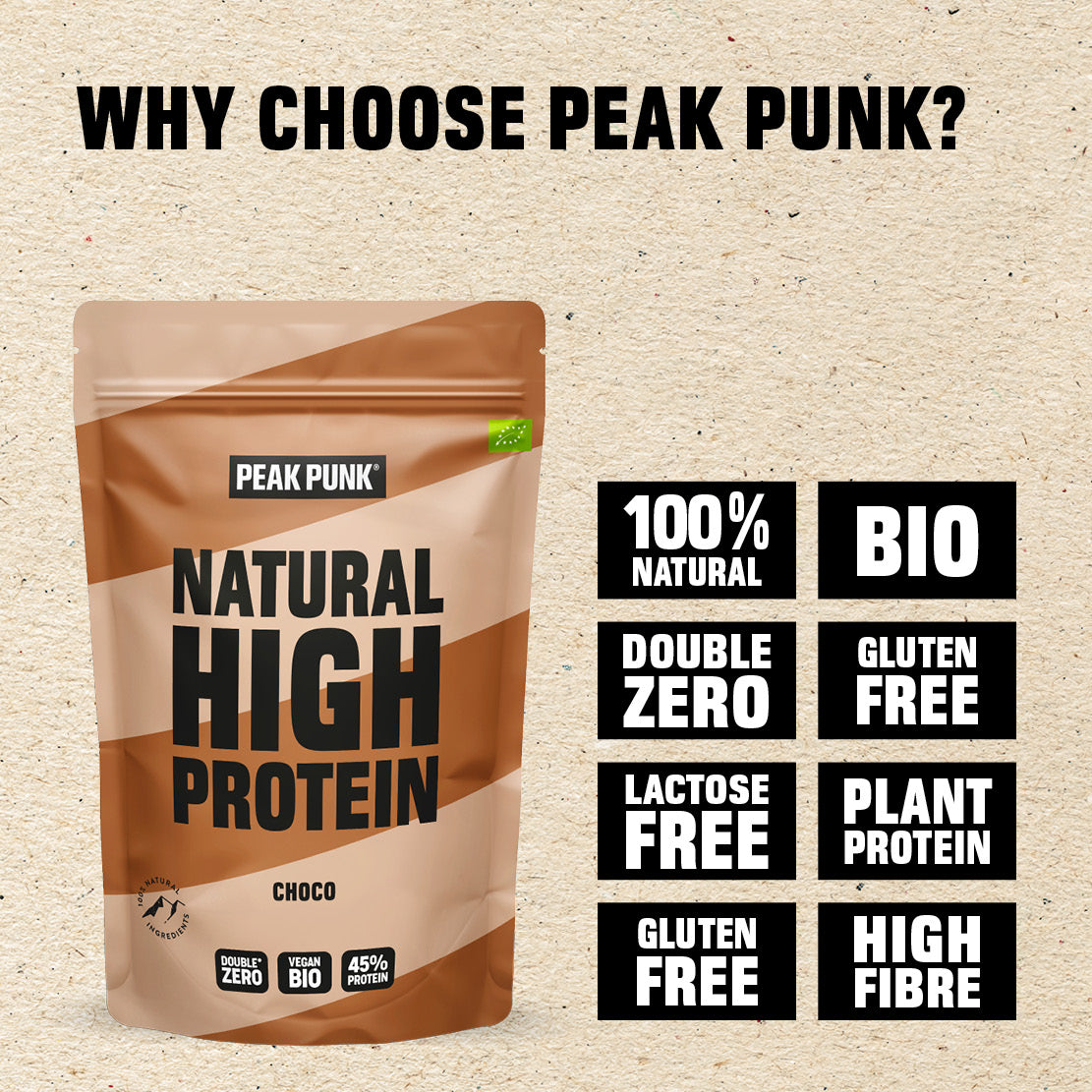 PEAK PUNK Bio High-Protein Shake - Choco 250g