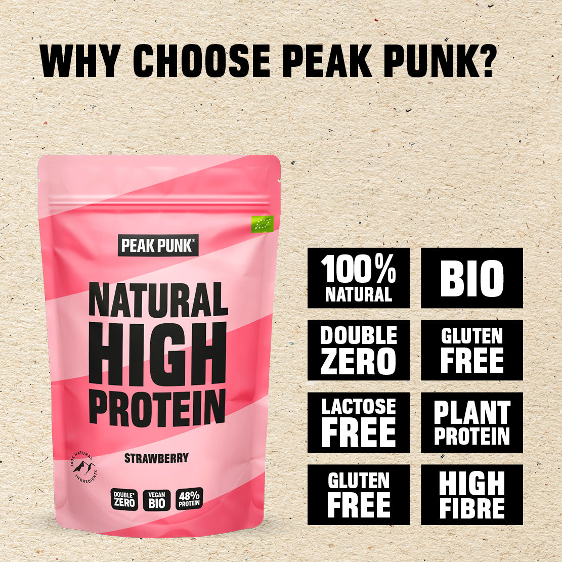 PEAK PUNK Bio High-Protein Shake - Strawberry 250g
