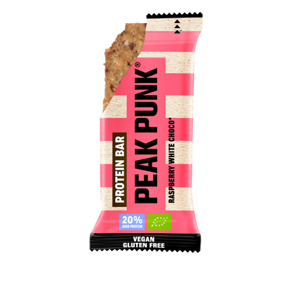 Peak Punk Bio High Protein Bar Chocolate Branco e Framboesa 55g
Vegan
Sem gluten
